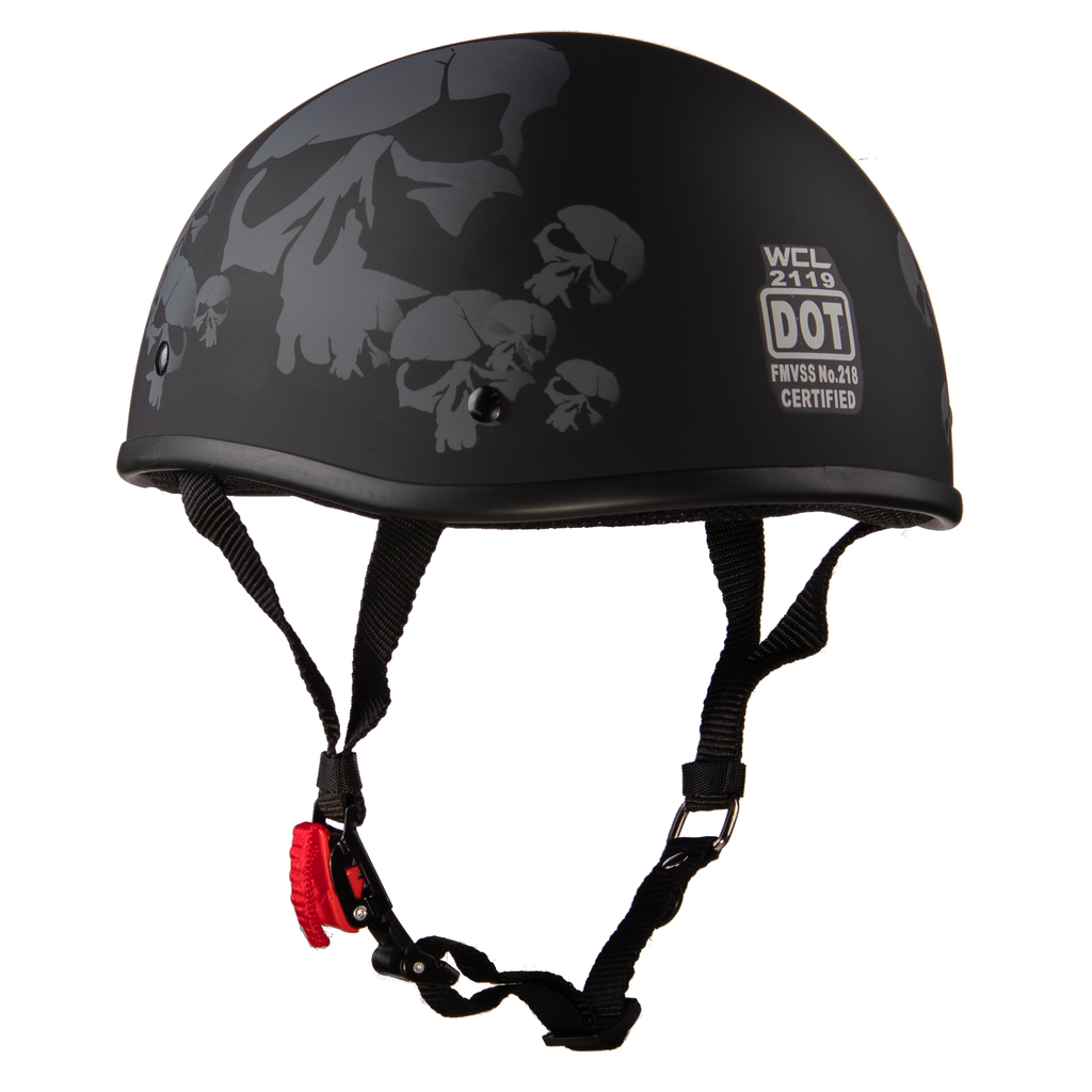 WCL Lightest and Smallest AS/NZ Beanie Motorcycle Half Helmet - Skull WCL Helmet