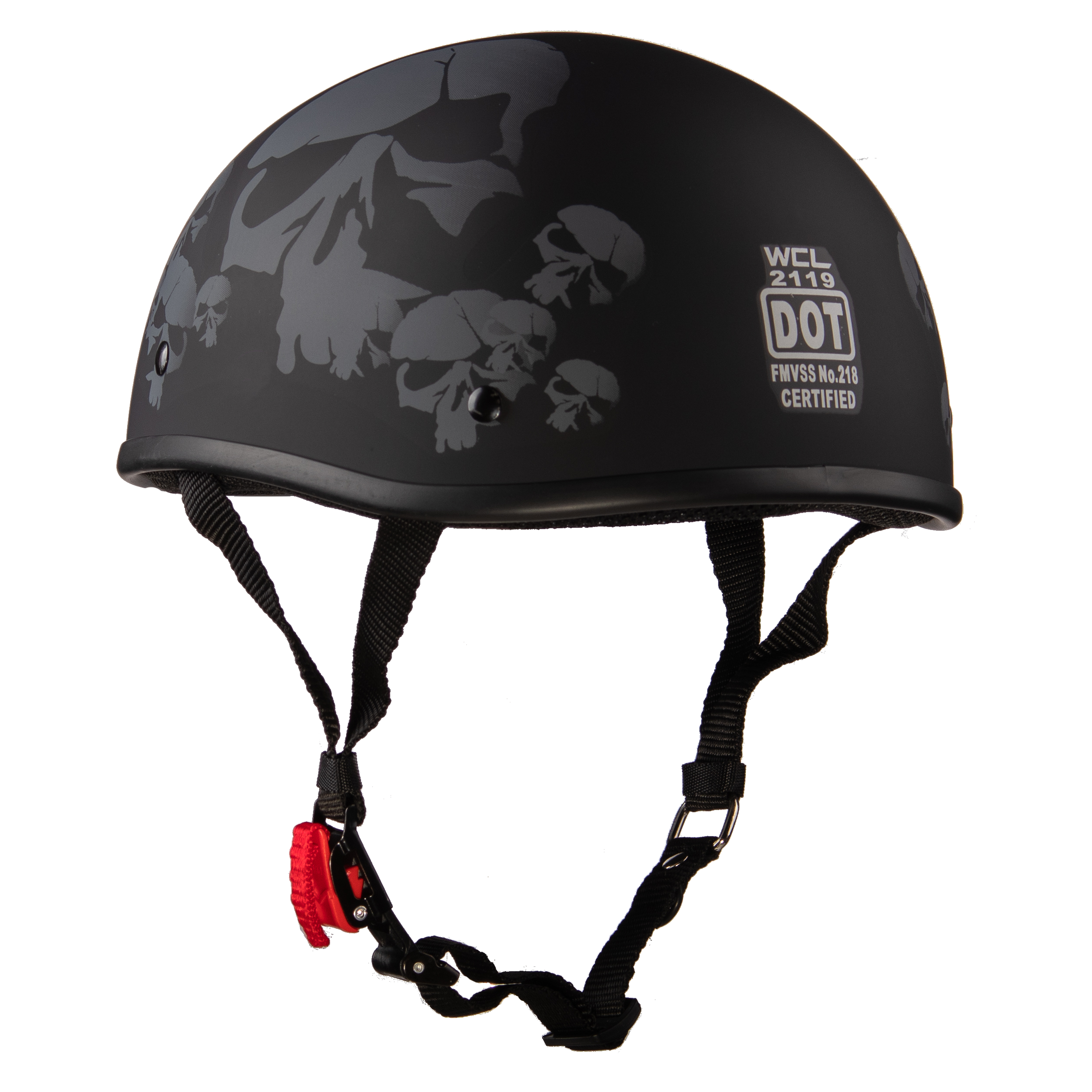 WCL Lightest and Smallest AS/NZ Beanie Motorcycle Half Helmet - Skull WCL Helmet