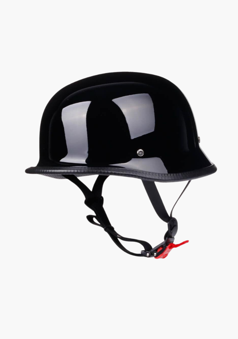 GCL Lightest and Smallest AS/NZ German Motorcycle Half Helmet- Gloss Black