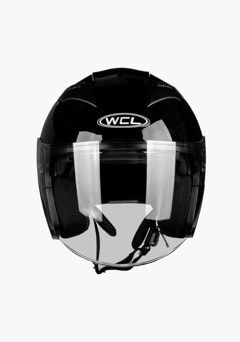 GCL 3/4 W/ Dual Flip Down Faceshields Motorcycle Helmet & Scooter Helmet Gloss Black