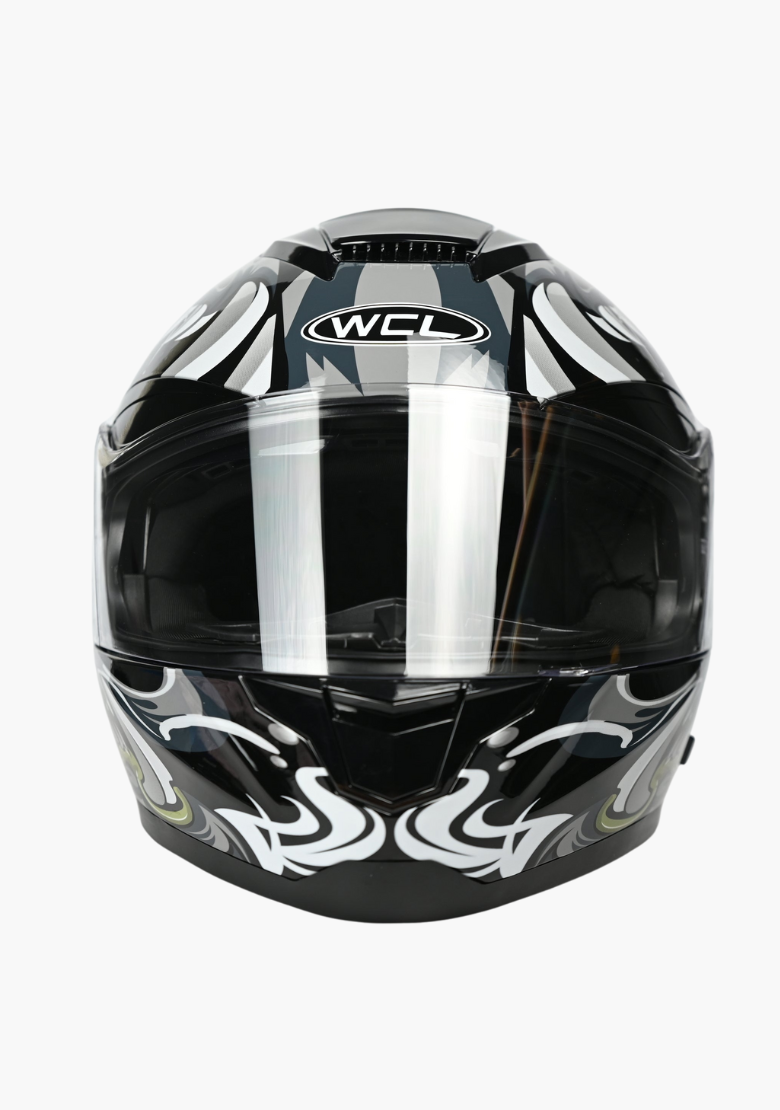 GCL Raider Full Face Motorcycle Helmet - Drop Down Tinted Visor, Quick Release Buckle, AS/NZS and ECE Approved - Grey Black