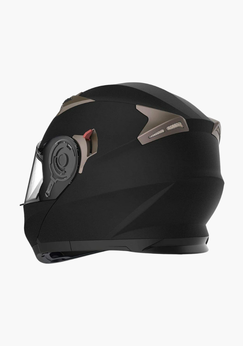 GCL Modular Full Face Motorcycle Helmet AS/NZS Certified with Double Lens Visor - Flat Black