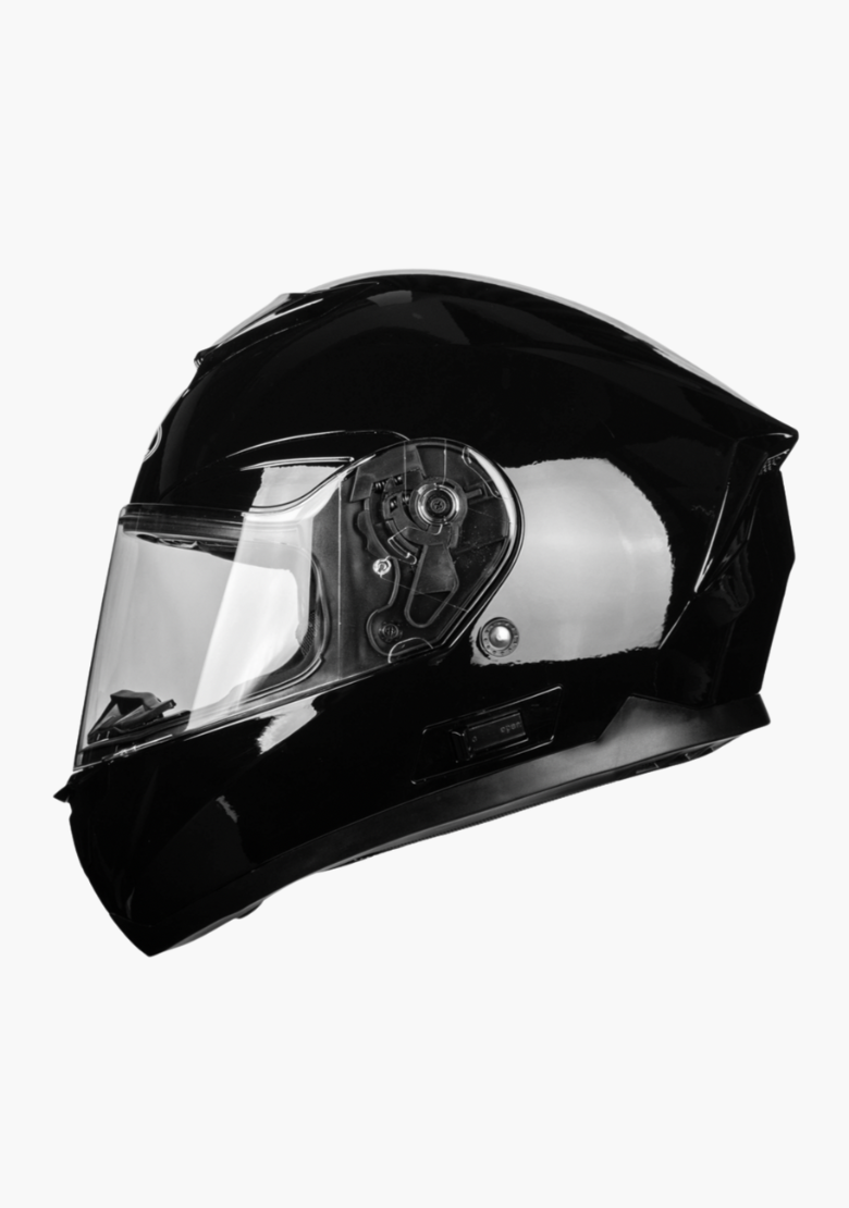GCL Raider Full Face Motorcycle Helmet - Drop Down Tinted Visor, Quick Release Buckle, AS/NZS and ECE Approved  - Gloss Black