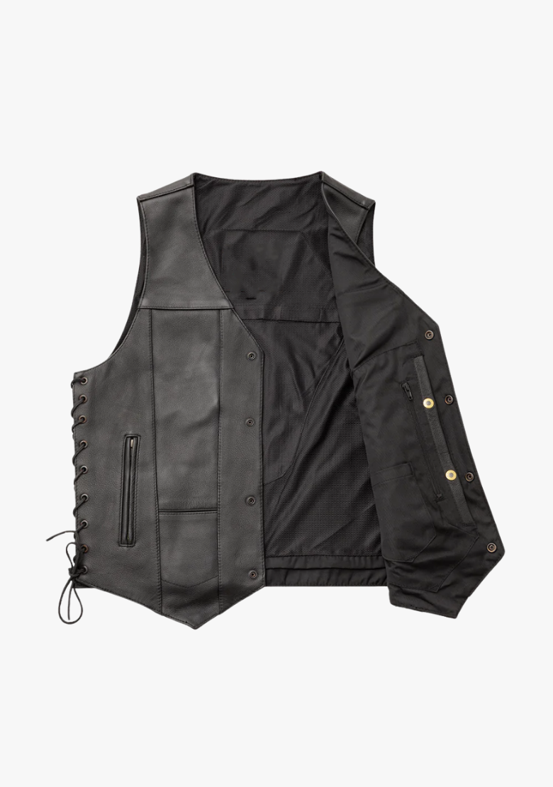 GCL Buffalo Snaped Western Style Motorcycle Leather Bar Vest