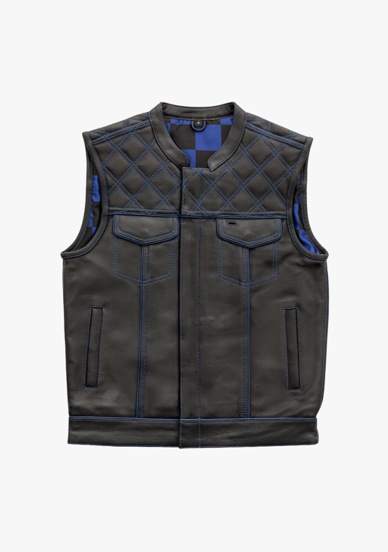 GCL Leather Club Vest w/t Blue Lace