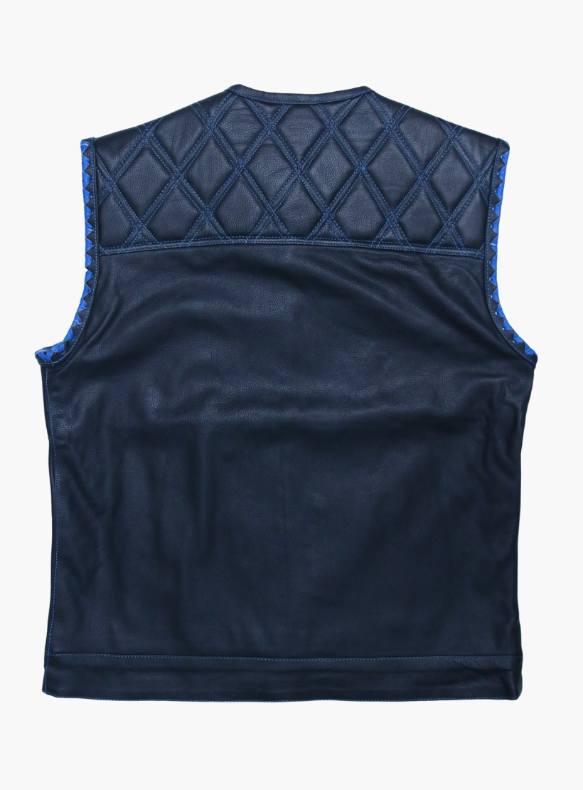 GCL Leather Club Vest w/t Blue Lace Shoulder Stitching