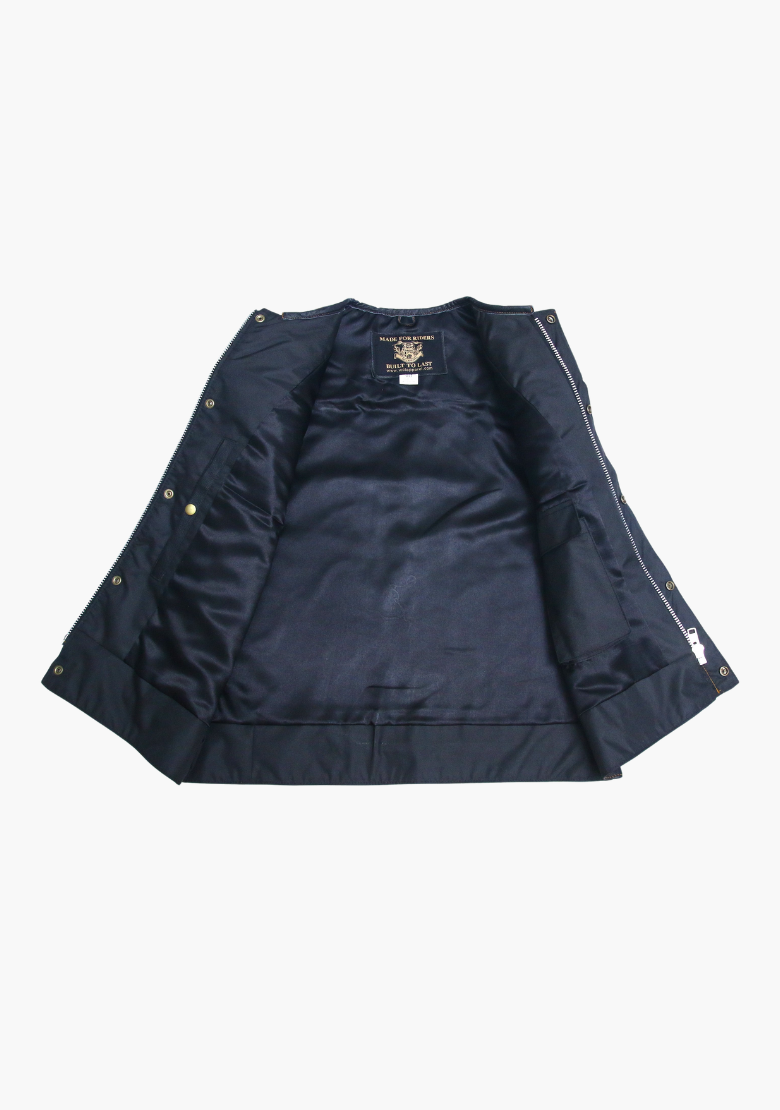 GCL Hybrid Canvas Leather Club Vest w/t Brown Quilted Leather