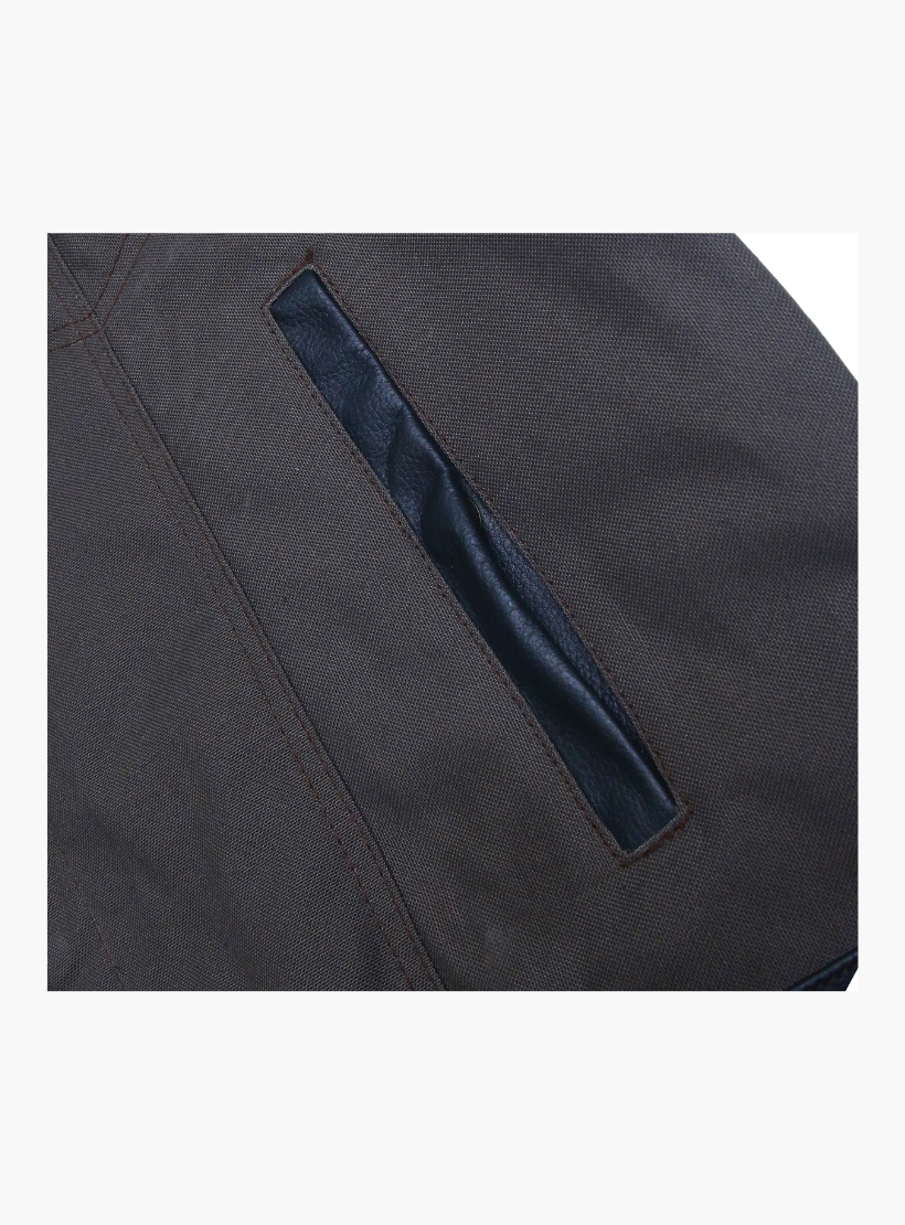 GCL Hybrid Canvas Leather Club Vest w/t Military Dark Brown Canvas