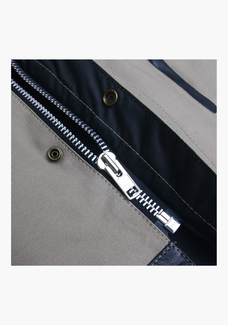 GCL Hybrid Canvas Leather Club Vest w/t White Canvas