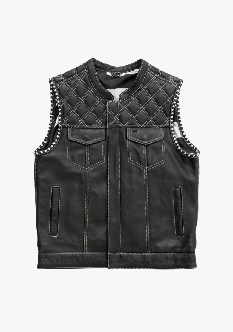 GCL Leather Club Vest w/t White Lace