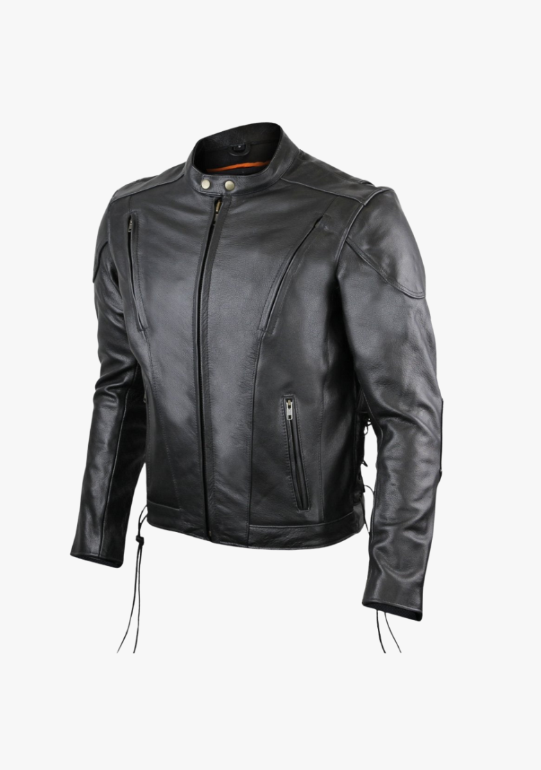 GCL Cowhide Leather Classic Vented Racer Jacket