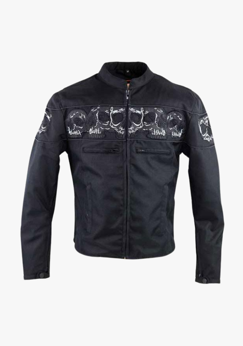 GCL Reflective Skull Textile Motorcycle Jacket
