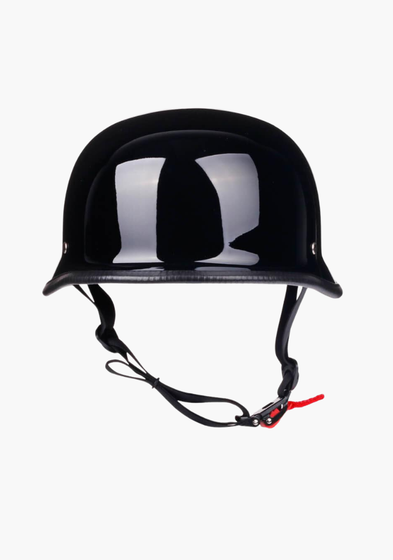 GCL Lightest and Smallest AS/NZ German Motorcycle Half Helmet- Gloss Black