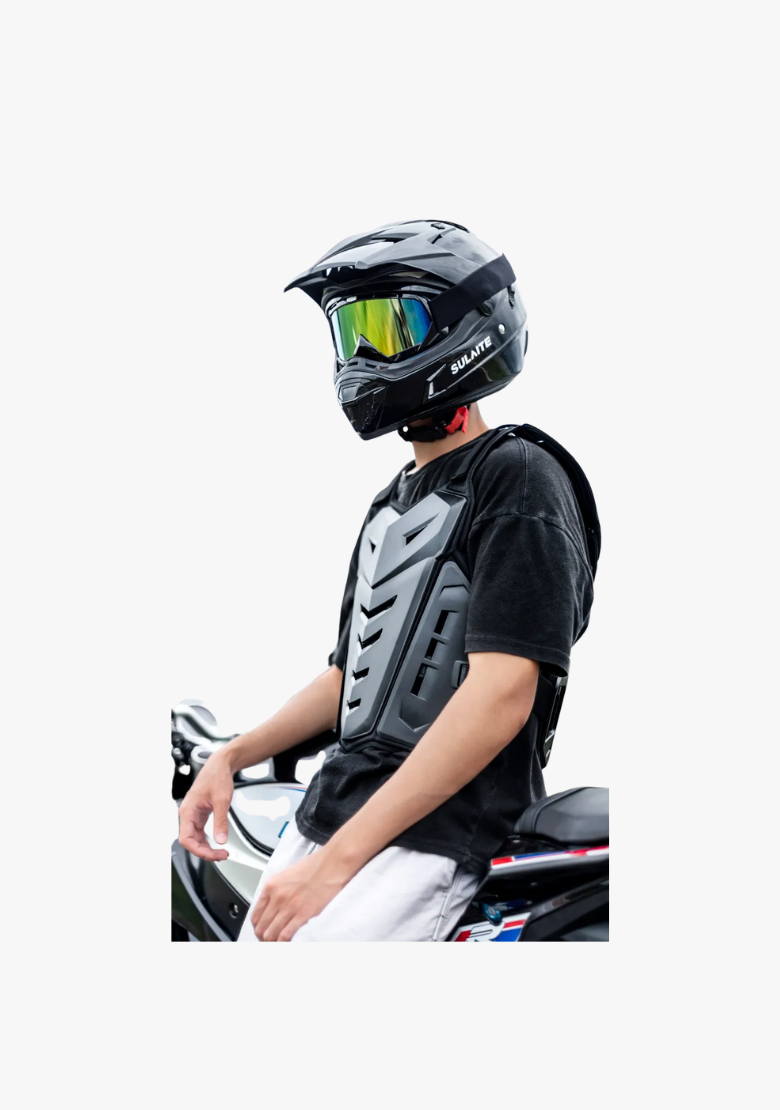 WCL Motorcycle Armor Vest Back Protector Motorcycle Riding Chest Armor - White