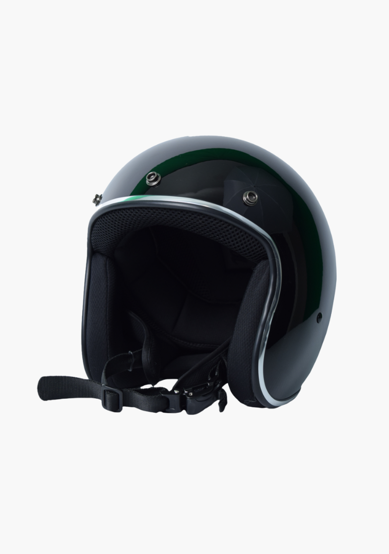 GCL Classic Style 3/4 Motorcycle Racing Helmet Gloss Black