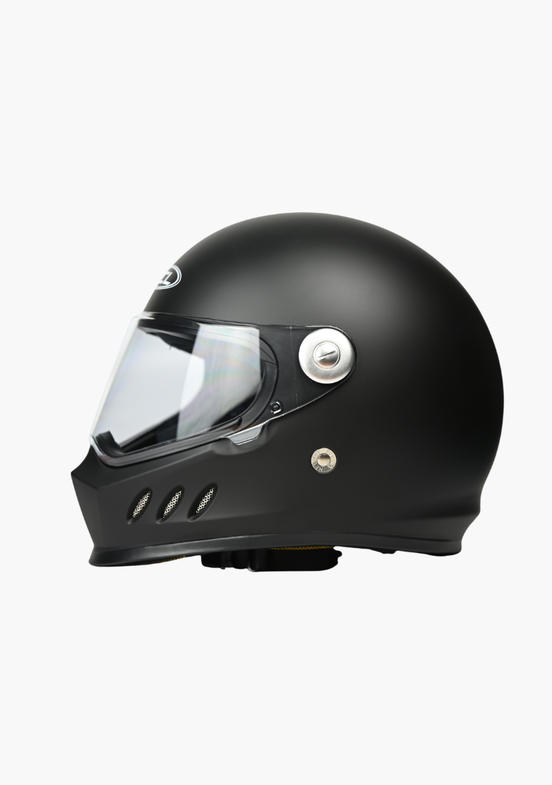 GCL 788 Full Face Motorcycle Helmet -  Quick Release Buckle, AS/NZS and ECE Approved - Mattblack