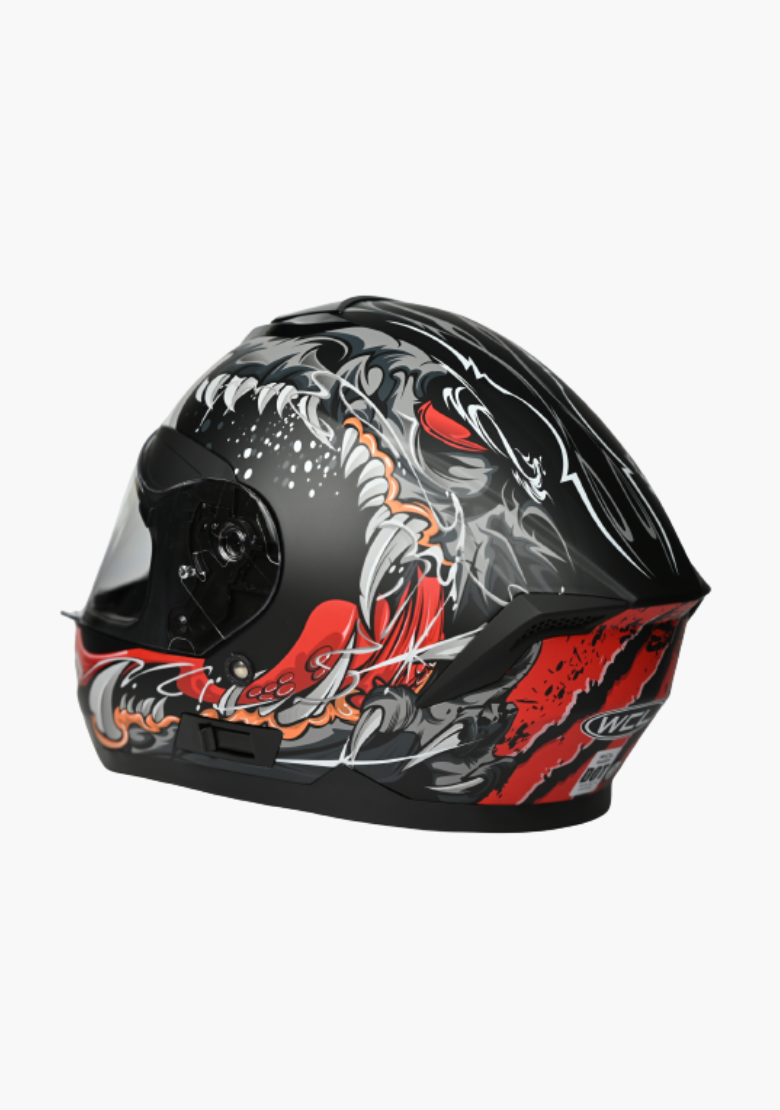 GCL Raider Full Face Motorcycle Helmet - Drop Down Tinted Visor, Quick Release Buckle, AS/NZS and ECE Approved - Matt Red