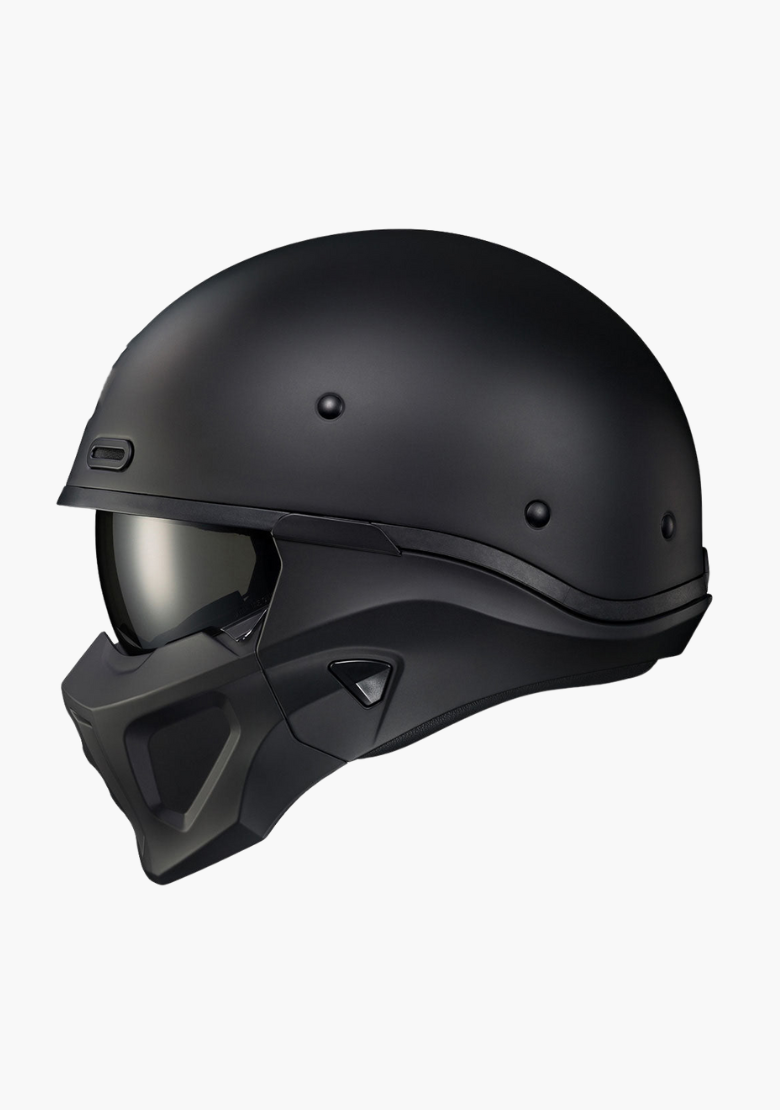 GCL 2 in 1 Striker Helmet with Removable Mask - Drop Down Tinted Visor, Quick Release Buckle, AS/NZS Approved - Mattblack
