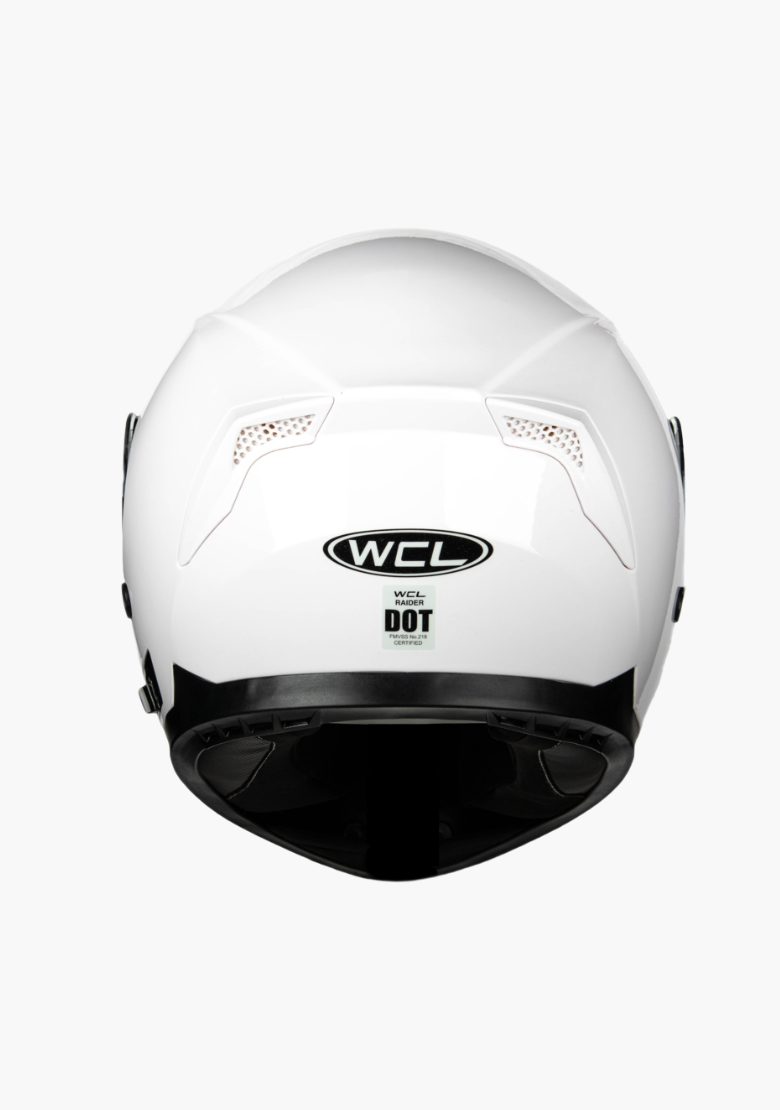 GCL Raider Full Face Motorcycle Helmet - Drop Down Tinted Visor, Quick Release Buckle, AS/NZS and ECE Approved - White