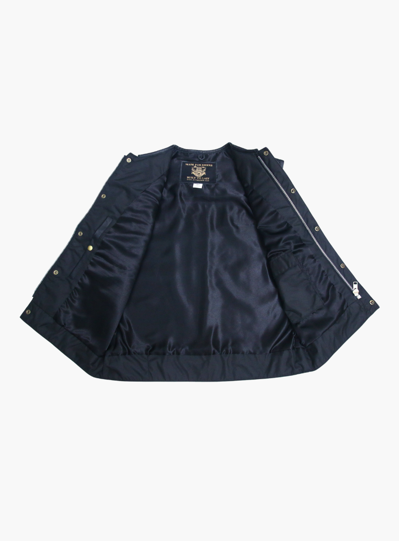 GCL Hybrid Canvas Leather Club Vest w/t Black Quilted Leather