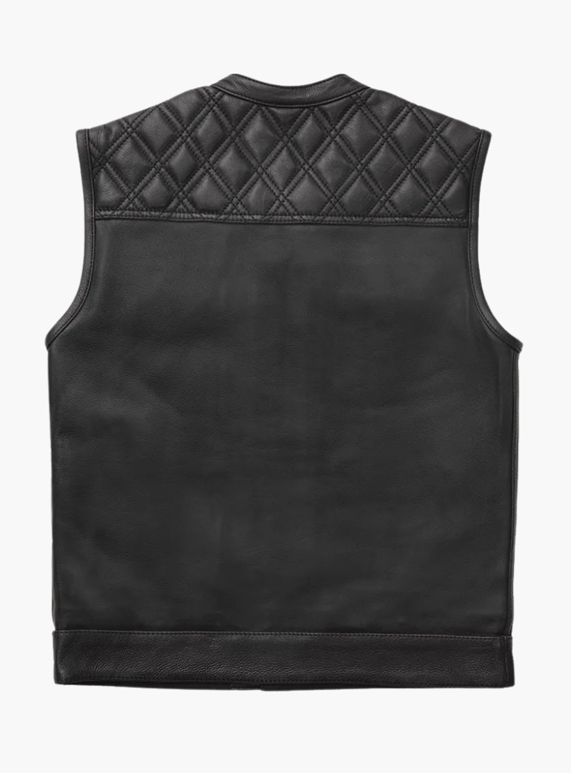 GCL Leather Club Vest w/t Black Hexagon Stitching