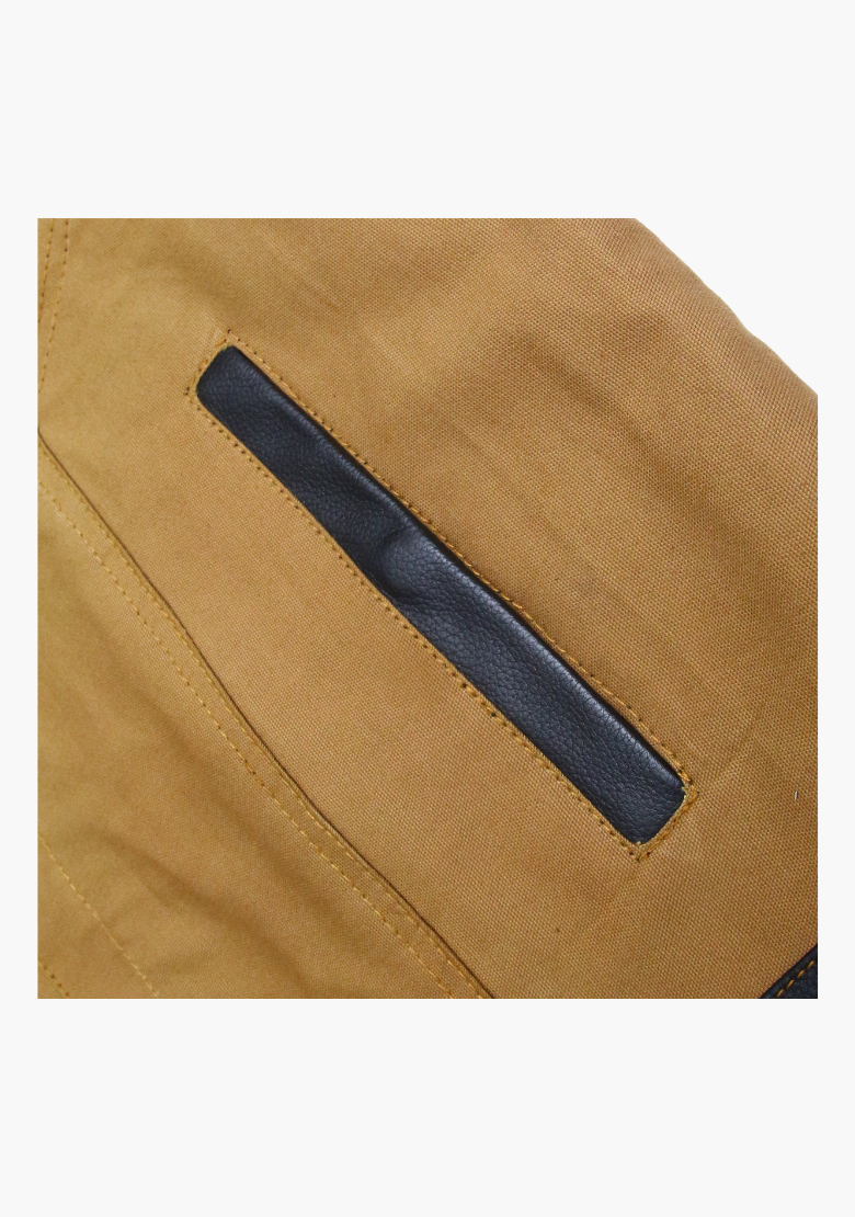 GCL Hybrid Canvas Leather Club Vest w/t Brown Quilted Leather