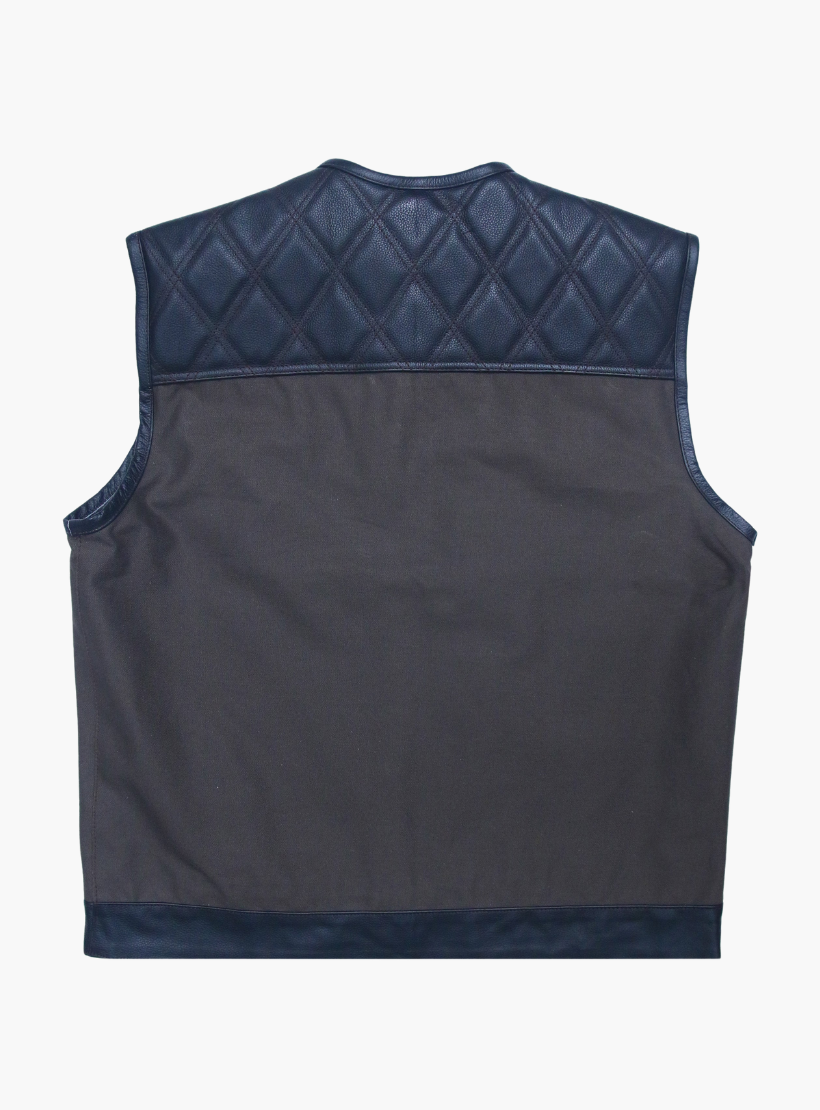GCL Hybrid Canvas Leather Club Vest w/t Military Dark Brown Canvas