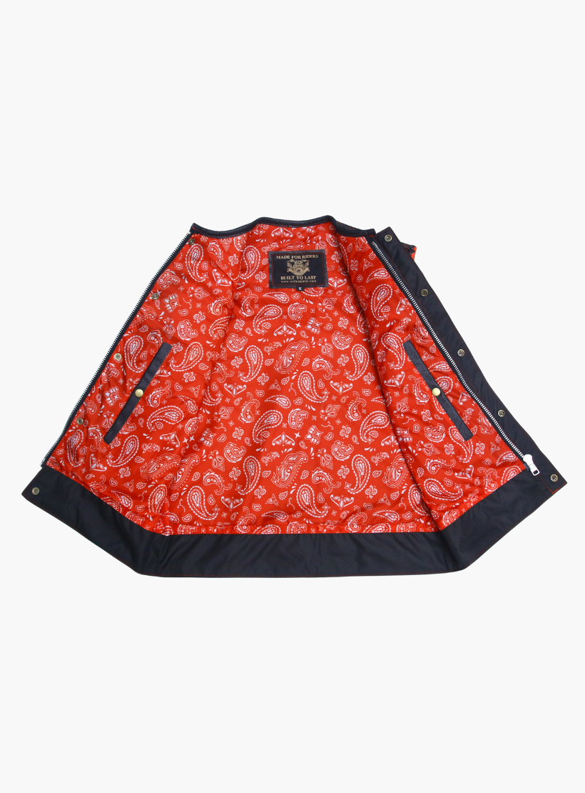 GCL Leather Club Vest w/t Red Lace Shoulder Stitching