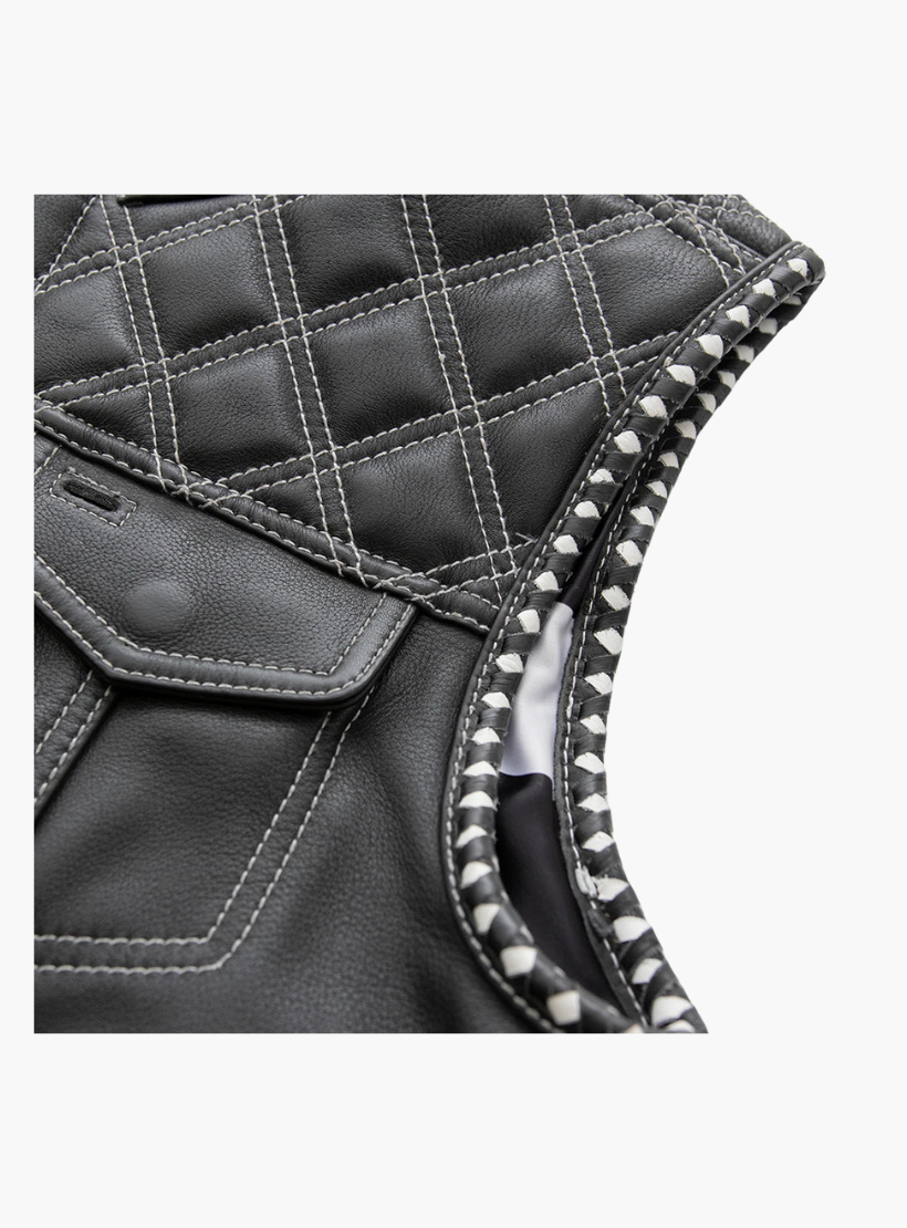 GCL Leather Club Vest w/t White Lace