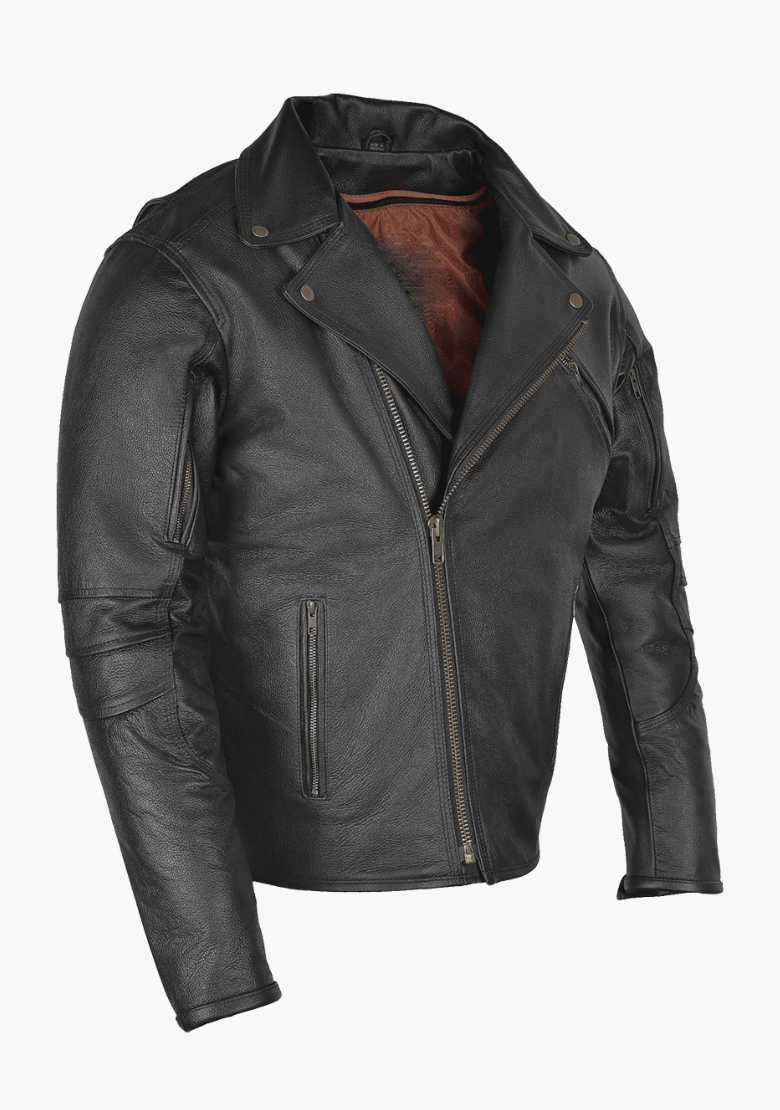 GCL Premium Beltless Leather Classic Jacket With Dual Gun Pockets & Zip Out Liner