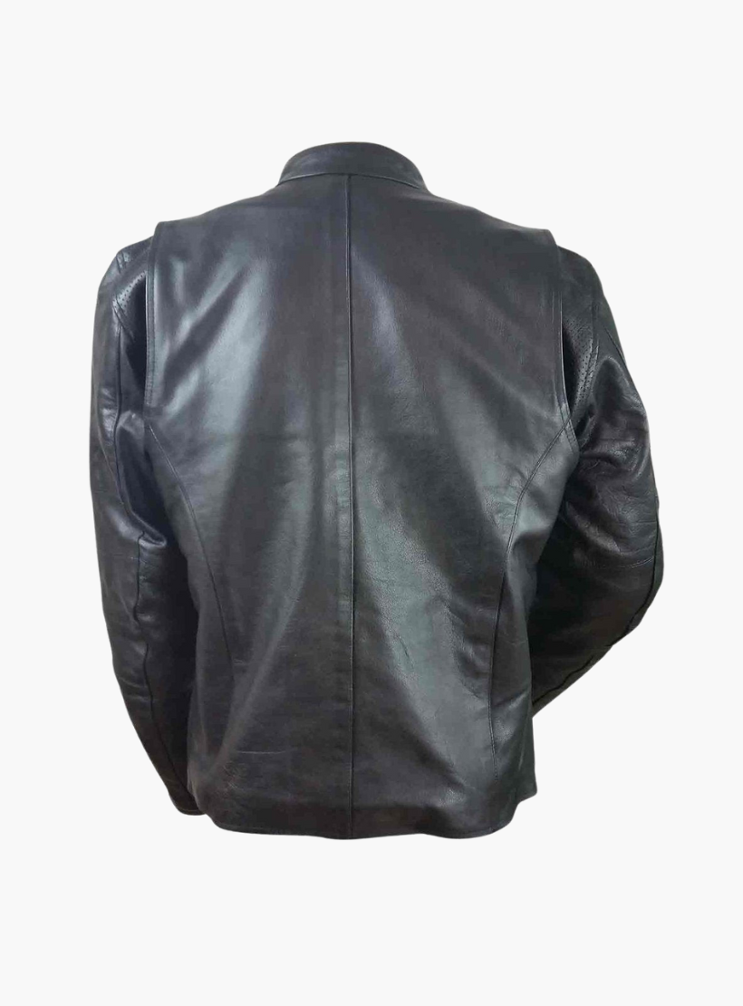 GCL MEN'S LEATHER VENTED Racer JACKET WITH PERFORATED ARM & SHOULDER