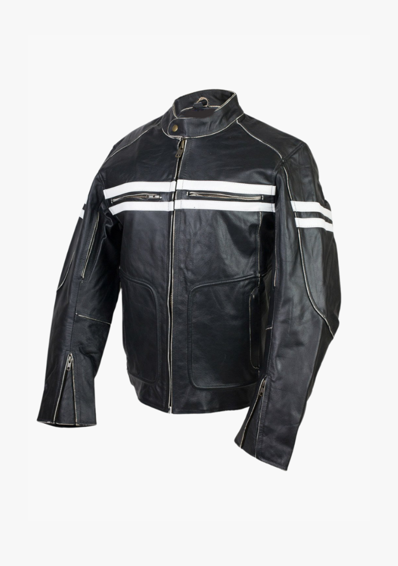 GCL Vintage Cafe Racer Style Motorcycle Leather Jacket