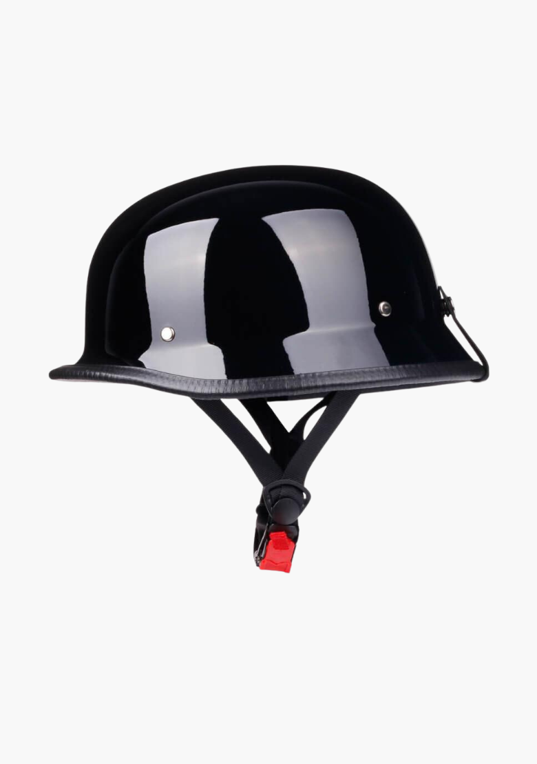 GCL Lightest and Smallest AS/NZ German Motorcycle Half Helmet- Gloss Black