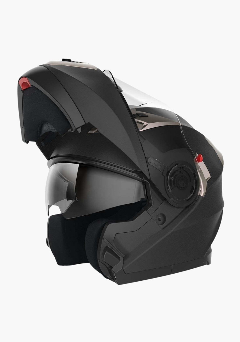 GCL Modular Full Face Motorcycle Helmet AS/NZS Certified with Double Lens Visor - Flat Black