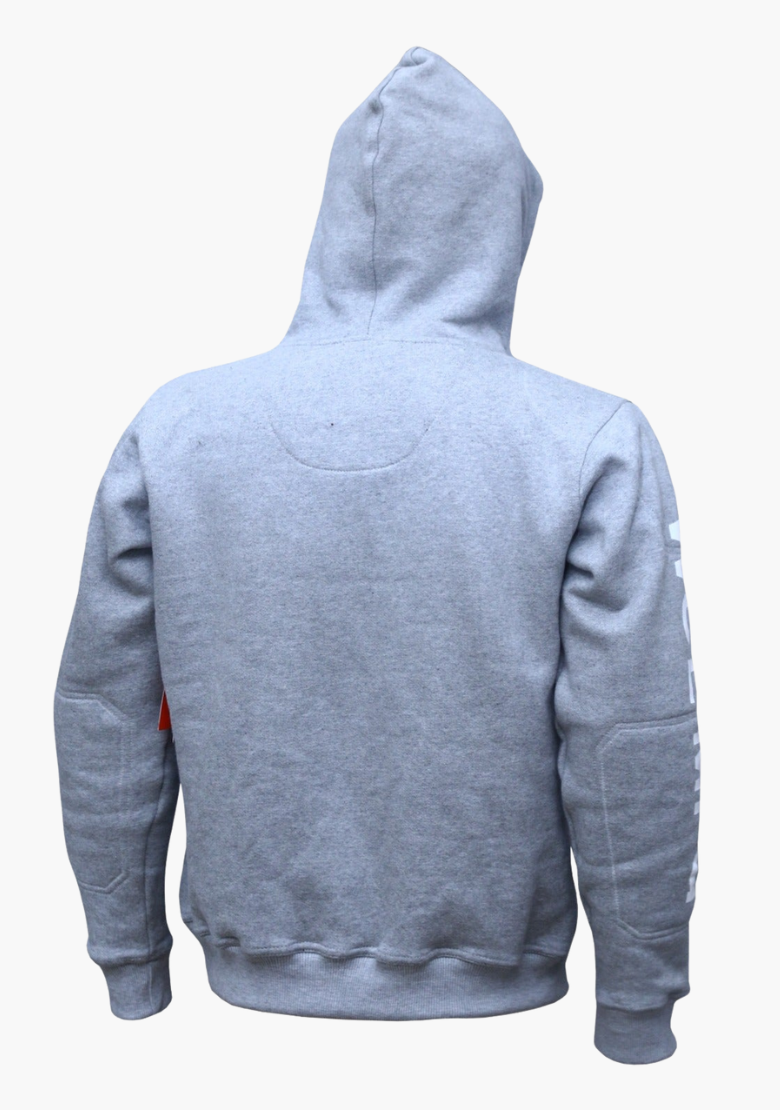 WCL Armoured Kevlar Lined Motorcycle Riding Hoodie w/t CE Level 1 Armor- Grey WCL Helmet