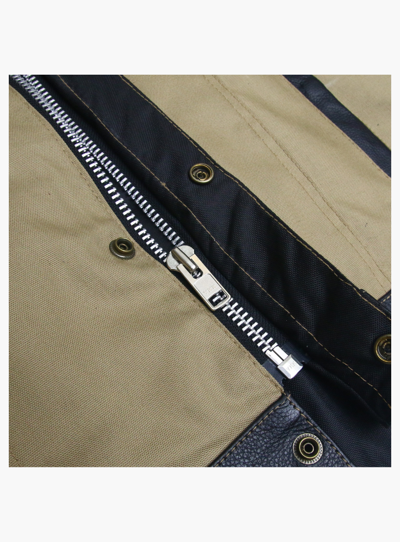 GCL Hybrid Canvas Leather Club Vest w/t Beige Canvas