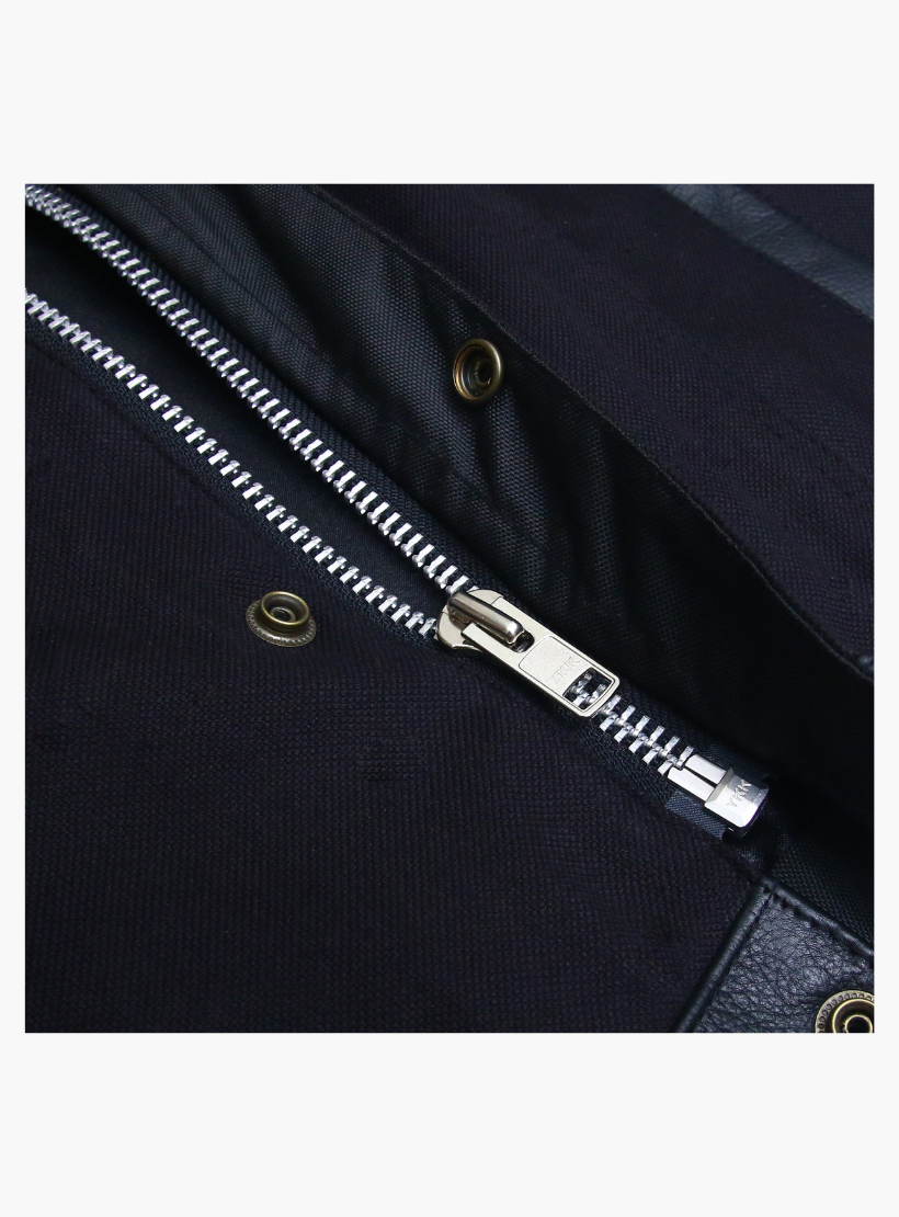 GCL Hybrid Canvas Leather Club Vest w/t Black Quilted Leather