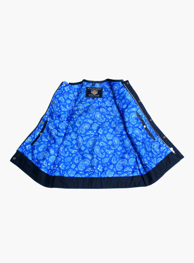 GCL Leather Club Vest w/t Blue Lace Shoulder Stitching