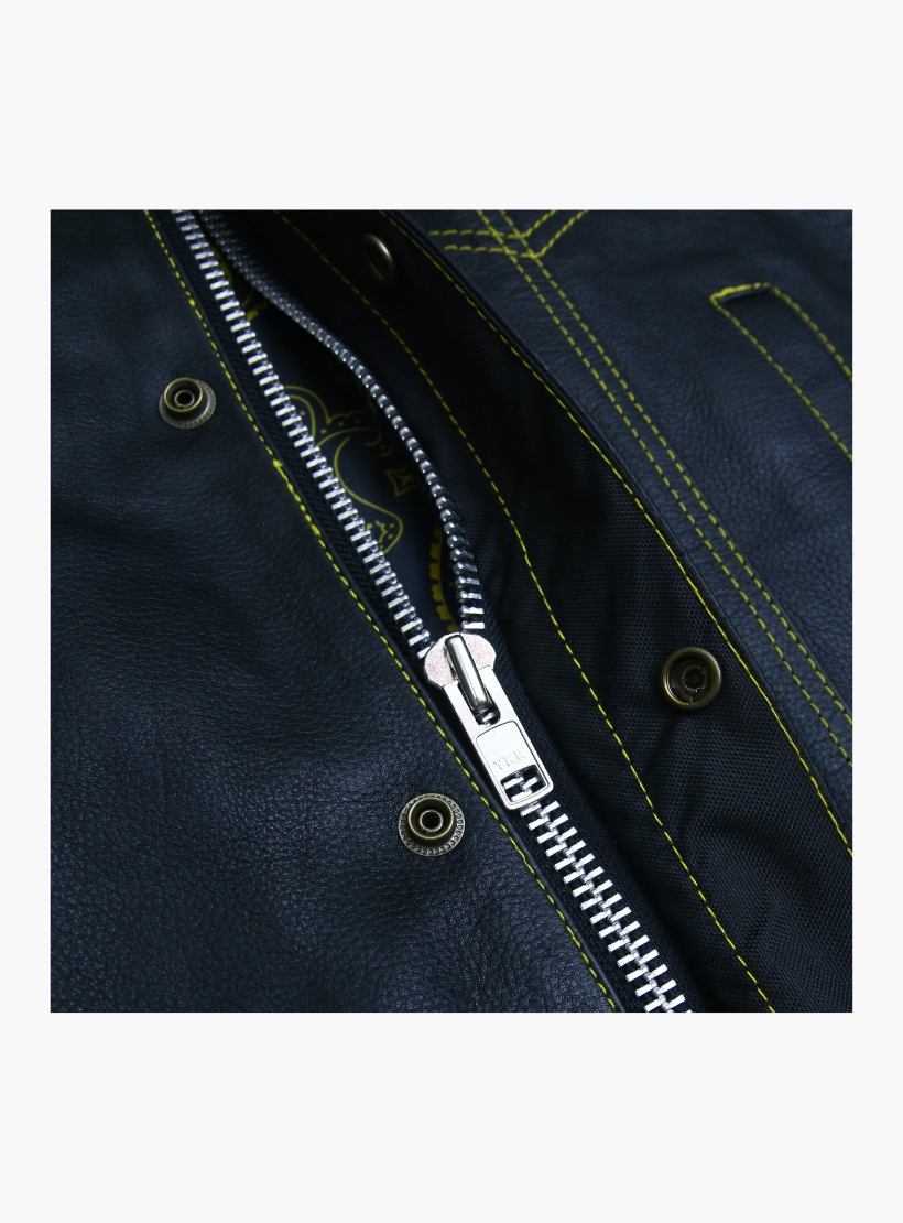 GCL Leather Club Vest w/t Yellow Stitch