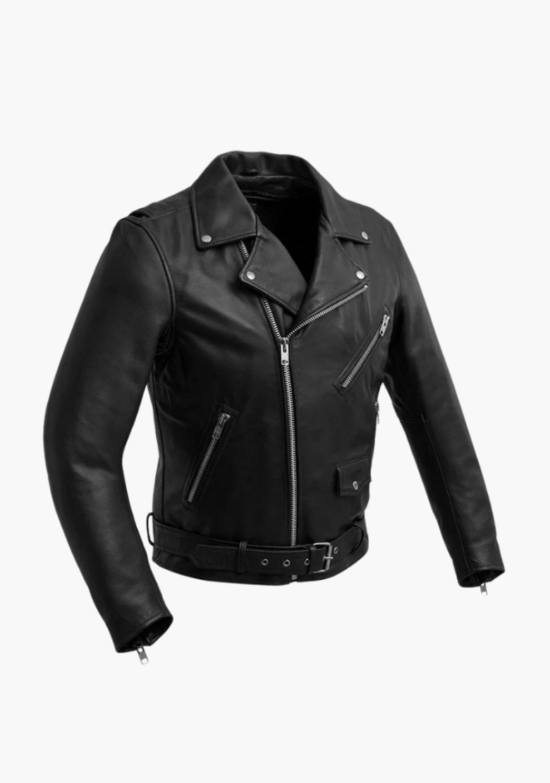 GCL Premium Leather Classic Brando Style Motorcycle Jacket
