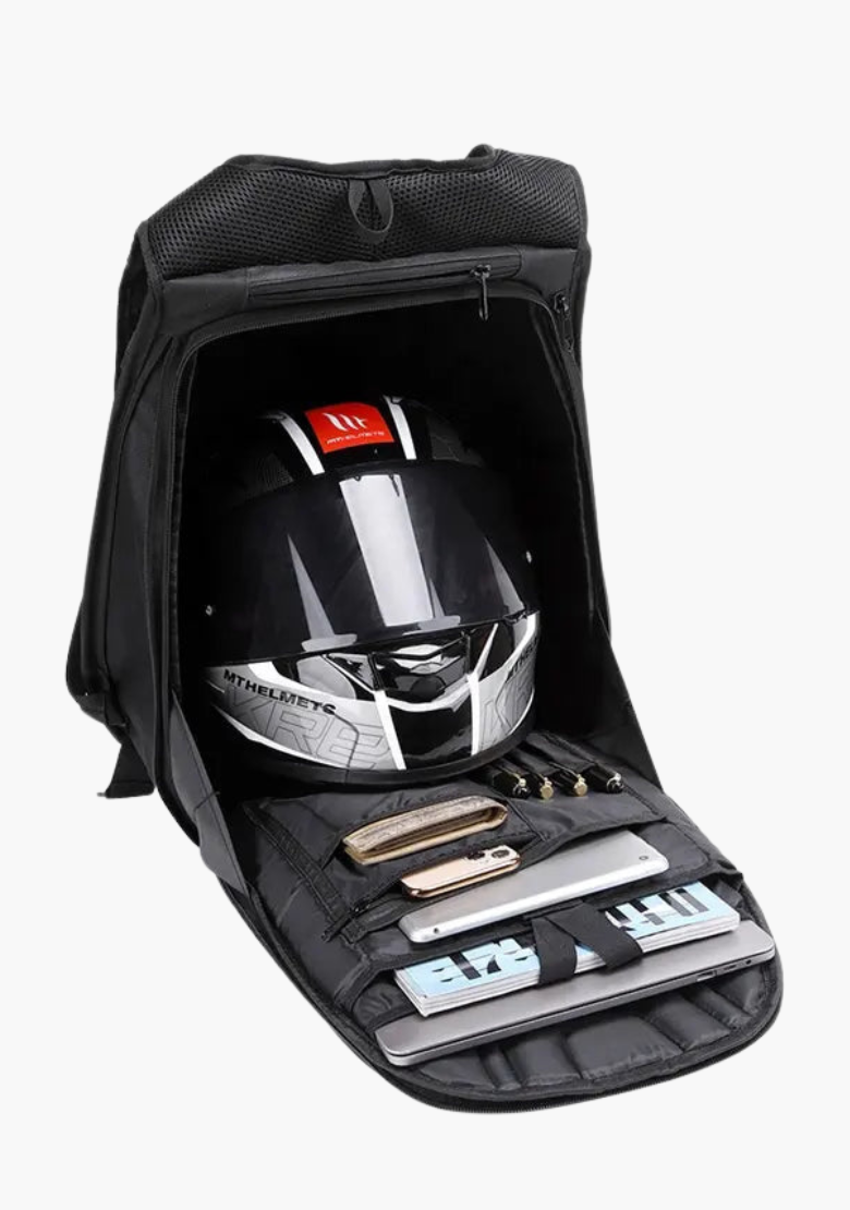 GCL Motorcycle Helmet Bag Waterproof Backpack Expandable Hard Shell