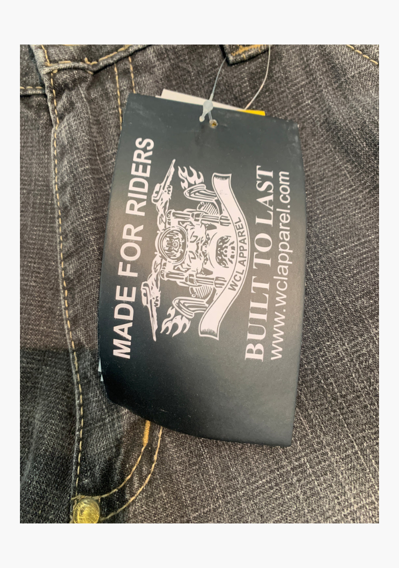 WCL Motorcycle Refinforced Kevlar Riding Jeans - Light Blue WCL Helmet