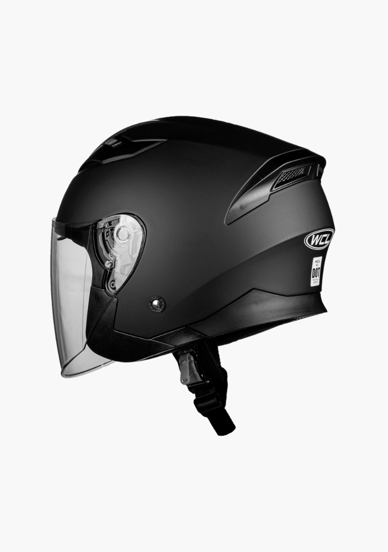 GCL 3/4 W/ Dual Flip Down Faceshields Motorcycle Helmet & Scooter Helmet Matt Black