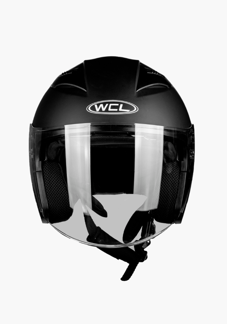 GCL 3/4 W/ Dual Flip Down Faceshields Motorcycle Helmet & Scooter Helmet Matt Black
