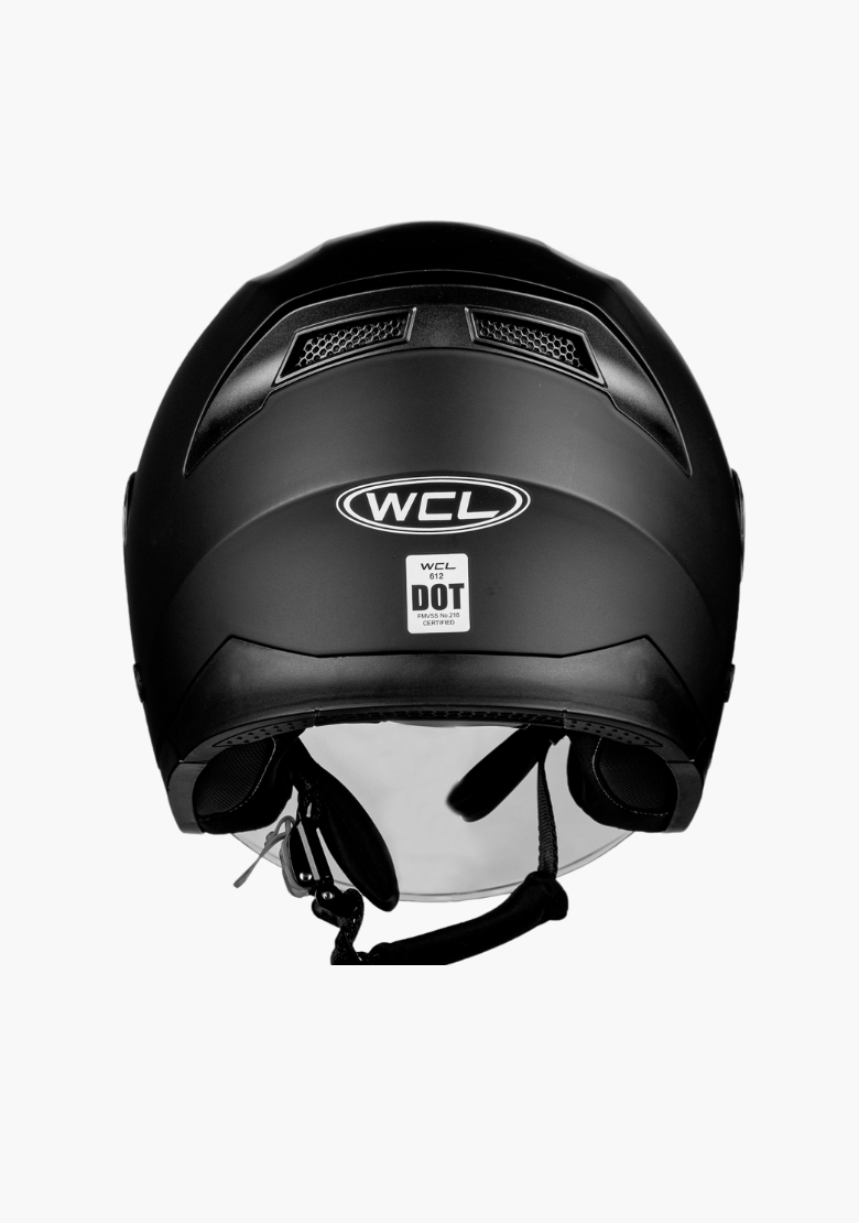 GCL 3/4 W/ Dual Flip Down Faceshields Motorcycle Helmet & Scooter Helmet Matt Black