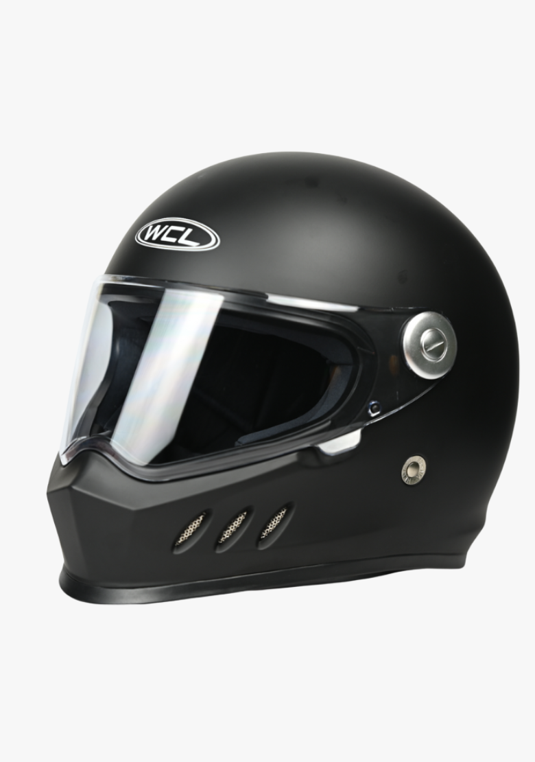 GCL 788 Full Face Motorcycle Helmet -  Quick Release Buckle, AS/NZS and ECE Approved - Mattblack