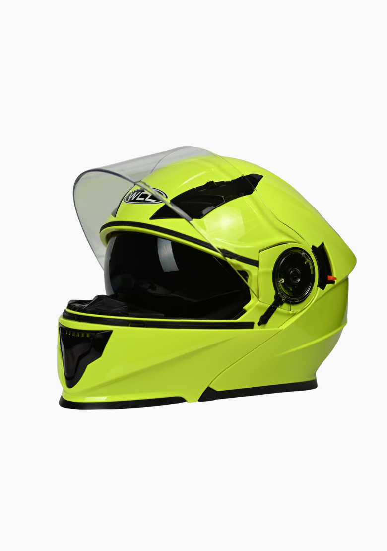 GCL Modular Full Face Motorcycle AS/NZS Certified Helmet with Double Lens Visor - High Visibility