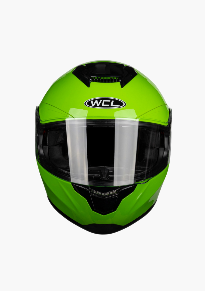 GCL Raider Full Face Motorcycle Helmet - Drop Down Tinted Visor, Quick Release Buckle, AS/NZS and ECE Approved - Lime Green