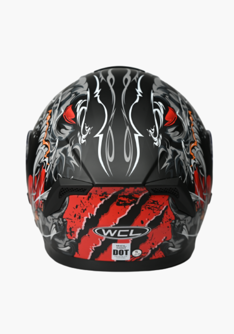 GCL Raider Full Face Motorcycle Helmet - Drop Down Tinted Visor, Quick Release Buckle, AS/NZS and ECE Approved - Matt Red