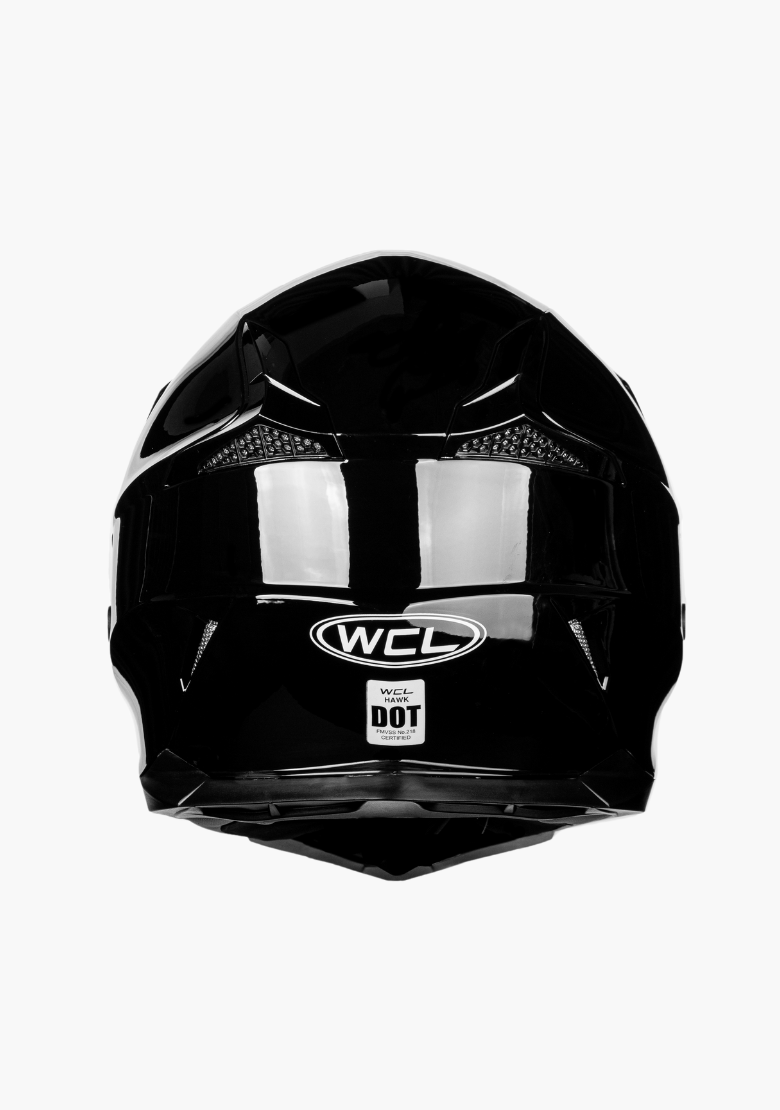 GCL Hawk Motorcycle Helmet & Dirtbike Helmet - Adjustable Sun Visor, Quick Release Buckle, AS/NZS Approved - Gloss Black